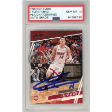 Tyler Herro 2019-20 Panini Chronicles Prestige Green Autograph Rookie Card #57 PSA/DNA 10