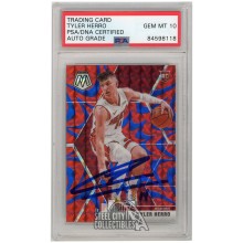 Tyler Herro 2019-20 Panini Mosaic Reactive Blue Autograph RC Card #223 PSA/DNA 10
