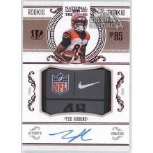 Tee Higgins 2020 Panini NT Red Rookie Tag Patch Autograph Card 1/5 (Edge Wear)