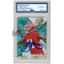Tyreek Hill 2016 Panini Donruss Elite Aqua Autograph Rookie #144 /75 PSA/DNA 10