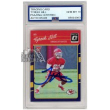 Tyreek Hill 2016 Panini Donruss Optic Purple Autograph Rookie #117 PSA/DNA 10