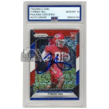 Tyreek Hill 2016 Panini Prizm Red White Blue Autograph Rookie #296 PSA/DNA 10