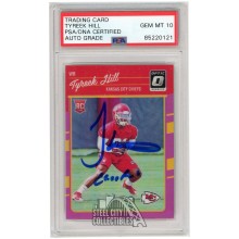 Tyreek Hill 2016 Panini Donruss Optic Pink "Cheetah" Autograph Rookie Card #117 PSA/DNA 10