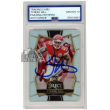 Tyreek Hill 2016 Panini Select Silver Autograph Rookie Card #170 PSA/DNA 10