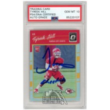 Tyreek Hill 2016 Panini Donruss Optic Holo "Cheetah" Autograph Rookie Card #117 PSA/DNA 10
