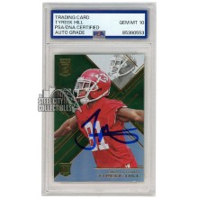 Tyreek Hill 2016 Panini Donruss Elite Green Autograph Rookie Card #144 PSA/DNA 10