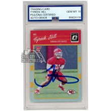 Tyreek Hill 2016 Panini Donruss Optic Holo Autograph Rookie Card #117 PSA/DNA 10