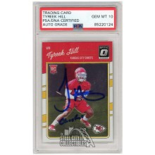 Tyreek Hill 2016 Panini Donruss Optic "Cheetah" Autograph Rookie Card #117 PSA/DNA 10