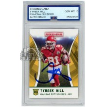Tyreek Hill 2016 Panini Rookies & Stars Green Autograph Rookie #240 PSA/DNA 10