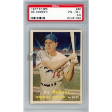 Gil Hodges 1957 Topps Baseball Card #80 PSA 4.5 (Crack)