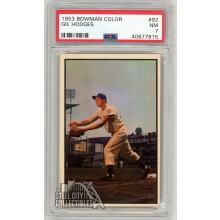 Gil Hodges 1953 Bowman Color Card #92 PSA 7 NM