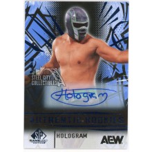 Hologram 2025 Upper Deck AEW SP Game Used Authentic Rookies Blue Autograph Card #100