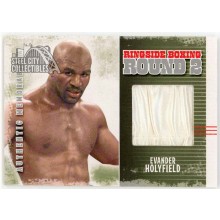 Evander Holyfield 2011 ITG Ringside Boxing Silver Trunks Card #AM-35 (White Patch)