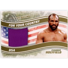 Evander Holyfield 2011 ITG Ringside Boxing For Your Country Gold Trunks Card #FYC-14 /10 (Purple)