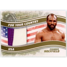 Evander Holyfield 2011 ITG Ringside Boxing For Your Country Gold Trunks Card #FYC-14 /10 (Slight Purple)
