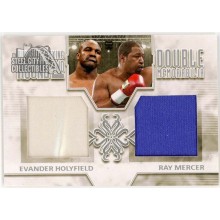 Evander Holyfield Ray Mercer 2011 ITG Ringside Boxing Double Memorabilia Silver Trunks Card #DM-15