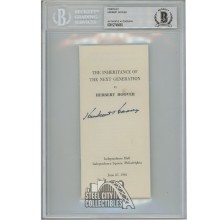 Herbert Hoover Autographed Pamphlet 6/27/61- BAS 12746050