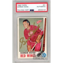 Gordie Howe 1969-70 Topps Autograph Card #61 PSA/DNA