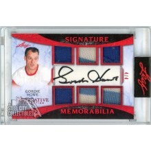 Gordie Howe 2020-21 Leaf Superlative Patch Autograph Card #SSM-GH1 4/4