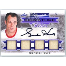 Gordie Howe 2019-20 Leaf Ultimate Purple Quad Patch Autograph Card #USR-GH2 1/3