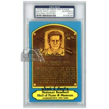 Waite Hoyt Autographed 1979 Dexter Press Hall of Fame Plaque Postcard - PSA/DNA (Signed Twice)