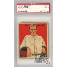 Carl Hubbell 1933 Goudey Card #234 PSA 3 VG