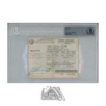 Hugh Reilly Autographed Interim Drivers License - BAS (1960)