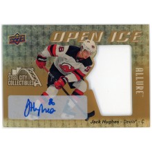 Jack Hughes 2019-20 Upper Deck Allure Open Ice Golden Treasures Autograph Rookie Card #OI-JH 07/10