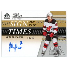 Jack Hughes 2019-20 Upper Deck SP Authentic Sign of the Times Autograph Rookie Card #SOTR-JH 19/99