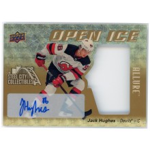 Jack Hughes 2019-20 Upper Deck Allure Open Ice Golden Treasures Rookie Autograph Card #OI-JH 03/10