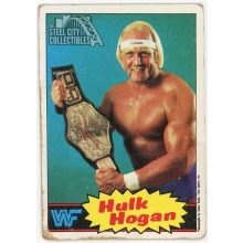 Hulk Hogan 1985 Topps WWF Rookie Card #16 (Edge Wear)