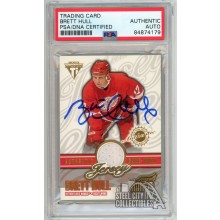 Brett Hull 2003 Pacific Titanium Jersey Autograph Card #25 /899 PSA/DNA
