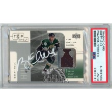 Brett Hull 2001-02 Upper Deck Top Shelf Jersey Autograph Card #BH PSA/DNA White