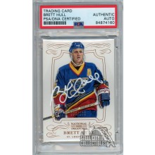 Brett Hull 2013-14 National Treasures Autograph Card #16 53/199 PSA/DNA (White)