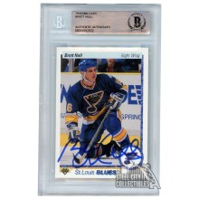 Brett Hull 1990-91 Upper Deck Autograph Card #154 BAS