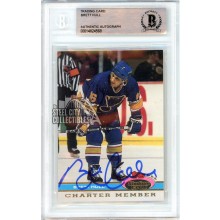 Brett Hull 1991-92 Topps Stadium Club Charter Member Autograph Card BAS