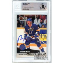 Brett Hull 1991-92 Pro Set Player of the Year Autograph Card #326 BAS