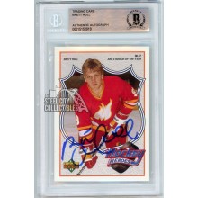 Brett Hull 1991-92 Upper Deck Hockey Heroes Autograph Card #4 BAS
