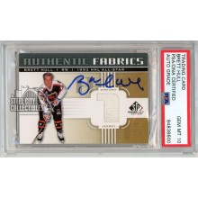 Brett Hull 2011-12 SP Game Used Fabrics Jersey Autograph Card AF-BH PSA/DNA 10