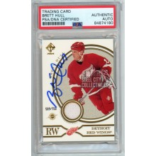 Brett Hull 2004 Pacific Private Stock Jersey Autograph Card #165 /750 PSA/DNA