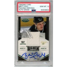Brett Hull 2010 Certified Big Men on Campus Jersey Auto Card #15 /250 PSA/DNA 10