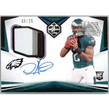 Jalen Hurts 2020 Panini Limited Rookie Patch Autograph Card #114 8/25