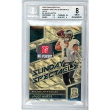 Jalen Hurts 2024 Panini Spectra Gold Vinyl Laundry Tag Patch Card #SS-HHS 1/1 BGS 8