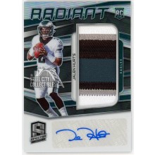 Jalen Hurts 2020 Panini Spectra Radiant Rookie Patch Autograph Card #6 59/75