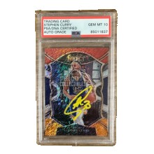 Stephen Curry 2020-21 Panini Select Red White Orange Shimmer Autograph Card #57 PSA/DNA 10 (Yellow)