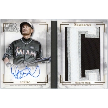 Ichiro 2018 Topps Luminaries Letter Patch Autograph Booklet Card #LBC-14 1/1