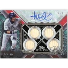 Ichiro 2022 Topps Sterling Seasons Quad Bat Autograph Card #SSAR-I 2/5