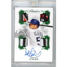 Ichiro 2020 Panini Flawless Emerald Quad Patch Autograph Card #QPS-I 2/3