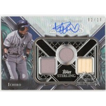 Ichiro 2022 Topps Sterling Seasons Triple Relic Autograph Card #SSAR-IC 2/10
