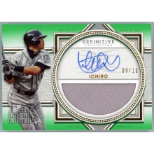 Ichiro 2022 Topps Definitive Green Jersey Autograph Card #DARC-ICHI 9/10